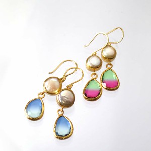 Pierced Earringss Natural Stone Gradation Jewelry Drop