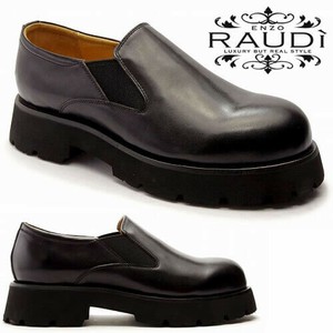 【在庫処分特価】RAUDi ラウディ 本革カジュアルシューズ 厚底スリッポン メンズ R-44102
