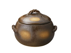 釉掛　丸型ご飯釜　3合 【日本製 直火使用可能】