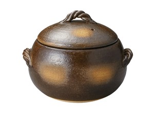 釉掛　丸型ご飯釜　5合 【日本製 直火使用可能】