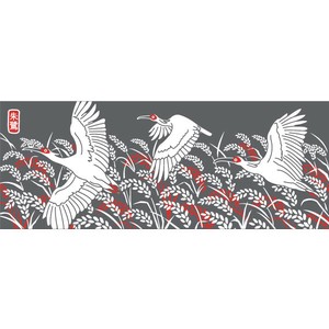 【てぬぐい】越後手拭い/飛び立つトキ(顔料捺染)