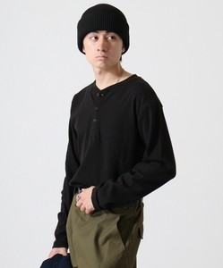 【春物】テレコ ヘンリーネックL/S