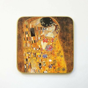コルク コースター 輸入雑貨 クリムト klimt ウィーン ウイーン ハンドメイド C-888 接吻 複製画アイテム