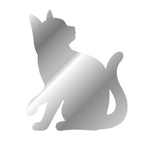 ココニモミラー03シルエットネコ