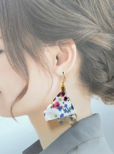 金耳针耳环 流苏 白色