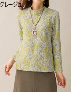 T-shirt Jacquard Floral Pattern Made in Japan
