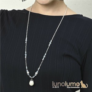 日本製 ネックレス ペンダント アクセサリー レディース 貝パール クリスタルガラス パヴェ N