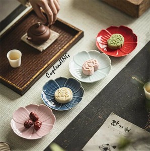 【定番商品】早い者勝ち 茶菓子皿 レトロ 禅意 中国式 果物皿 ドライフルーツ小皿 蓮の花の形 菓子皿 精致