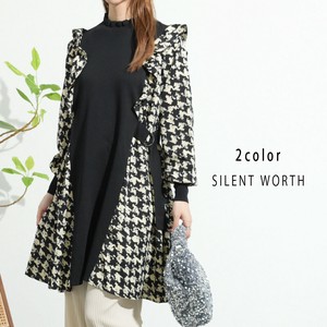 【SALE】異素材切替フリルワンピース♪