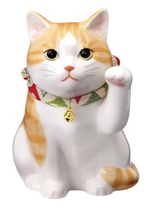 和楽づくし　うちの招き猫（とら）　【オブジェ　縁起物】