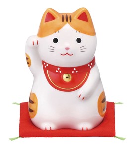 和楽づくし　福おいで招き猫（とら・大）　【オブジェ　縁起物】
