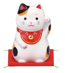 和楽づくし　福おいで招き猫（みけ・大）　【オブジェ　縁起物】