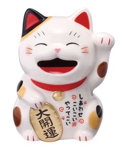 和楽づくし　しあわせ福招き猫（貯金箱）　【オブジェ　縁起物】