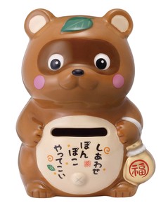 和楽づくし　しあわせ福たぬき（貯金箱）　【オブジェ　縁起物】