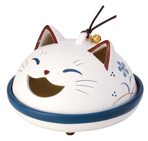 和楽づくし　ねこ蚊やり（平型）　【オブジェ　風流】