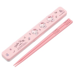【公式】 抗菌音のならない箸・箸箱セット 箸18cm 【ハローキティ 水彩コスメ】 スケーター
