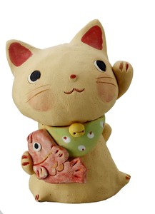 手作り招き猫大　  置物/オブジェ/焼物/縁起物/インテリア/日本製