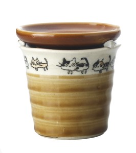 散歩猫　茶香炉　置物/オブジェ/焼物/縁起物/インテリア/アロマ/お香