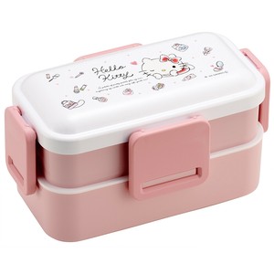 【公式】 抗菌 食洗機対応 2段ふわっと弁当箱 【ハローキティ 水彩コスメ】 スケーター