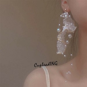 【定番商品】INSスタイル 真珠 フリンジピアス ピアス sweet系 ロマンチック 気質 上品映え ロング 耳飾り