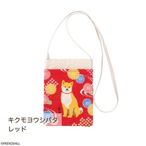 【しばたさん】キクモヨウシバタミニショルダーバッグ　『犬』　しばたさん