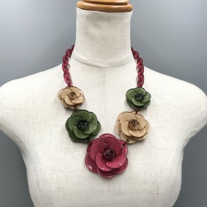 ネックレス　個性的　アクリル　お花　フラワー