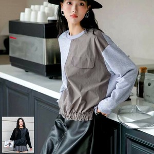 T-shirt Pocket Mixing Texture Switching Cut-and-sew Decoration
