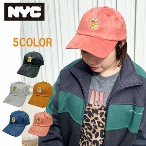 【NYC】ハンバーガー フェイクスエード ローキャップ 帽子 刺繍 秋冬 メンズ レディース