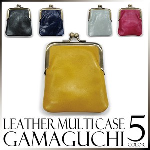 Wallet Gamaguchi Leather Compact Unisex Small Case Multi-use Case Soft Leather [2024 NEW]