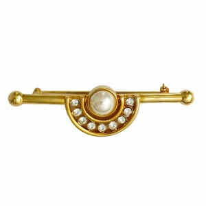 パールのブローチ KEYES  ヴィンテージアクセサリー カナダ製 キーズ 22KTゴールドプレート