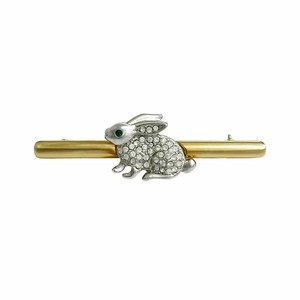 ウサギのブローチ KEYES  ヴィンテージアクセサリー カナダ製 キーズ 22KTゴールドプレート