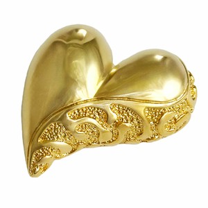 大きなハートのブローチ KEYES  ヴィンテージアクセサリー カナダ製 キーズ 22KTゴールドプレート