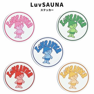 LuvSAUNA ラブサウナ ステッカー 丸 シール スマホ PC ノート 可愛い オシャレ 銭湯 サウナ 温泉 お風呂