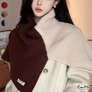 ツートンカラーネックウォーマー スヌード ハイネックニット 秋冬 小物  【2024AW】 WU1263