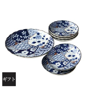 [ギフト]箱入り  藍友禅　取分揃 美濃焼 日本製