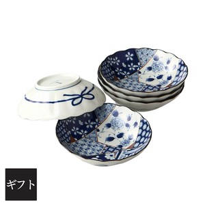 [ギフト]箱入り  藍友禅　取鉢揃 美濃焼 日本製
