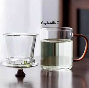 ◆◆大人気◆◆激安セール 湯飲み 茶の湯分離 オフィス グラス ろ過 花湯飲み 個人専用グラス 琥珀グリップ