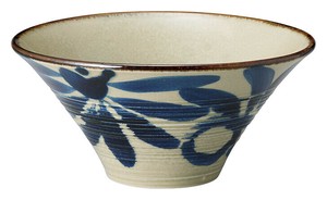 ［美濃焼 食器］ 琉球るり唐草 7.0薄筋朝顔丼 ［日本製］
