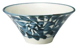 ［美濃焼 食器］ 藍唐草 7.0薄筋朝顔丼 ［日本製］