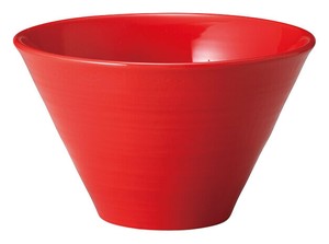 ［美濃焼 食器］ 赤 6.0薄筋富士丼 ［日本製］