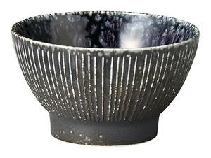 ［美濃焼 食器］ 雨流 花紺 千段くらわんか 3.6碗 ［日本製］