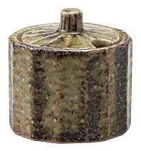 ［美濃焼 食器］ しのぎｶｽﾀｰ 荒渋 辛子入 ［日本製］