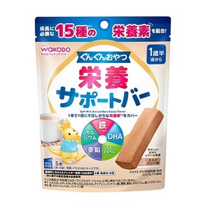 アサヒグループ食品（WAKODO） ぐんぐんおやつ 栄養サポートバー ミルクココア味（5本）