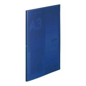 LIHIT LAB.　soeru　クリヤーブック　A3L　S型(タテ型)　20ポケット　インディゴブルー　N-8133-11