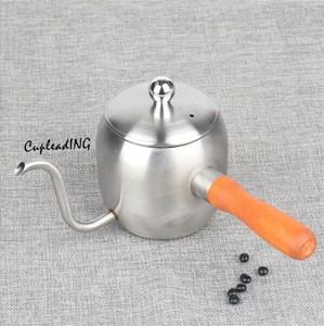 【定番商品】INSスタイル コーヒーポット ハンドドリップ 蓋付き 木製ハンドル ドリップ式 細口 長口ポット