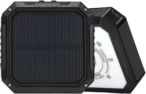 ソーラー機能付き USB/solar モバイルバッテリー 10,000mAh 黒色