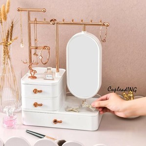 ＜人気商品＞INSスタイル 化粧品収納ケース 洗練された 卓上化粧台 口紅 鏡 多機能 スキンケア 化粧台