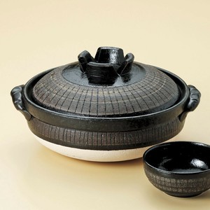 黒十草6号〜10号深鍋(萬古焼)　黒十草丸小鉢　日本製 土鍋　直火OK