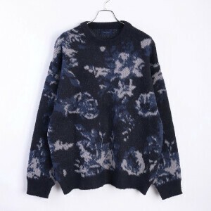 Cardigan Flower Crew Knit Feather Loose Size