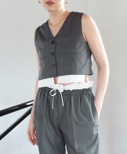 design pocket stripe vest / ピンストライプデザインポケットベスト